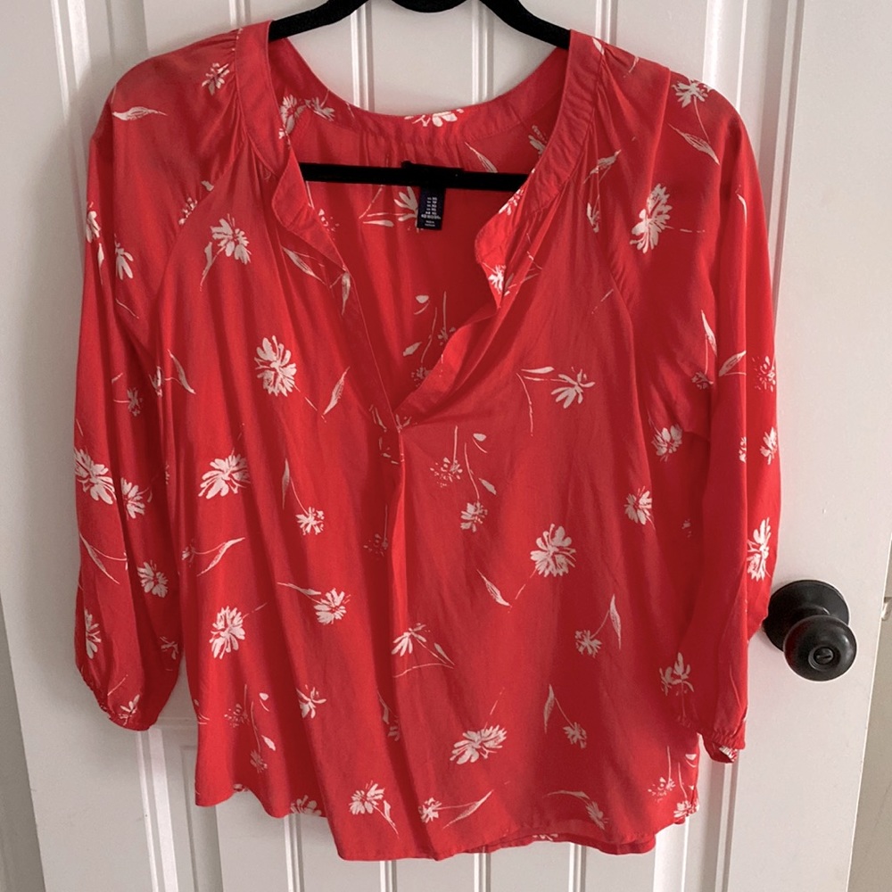 Gap XS womens tunic top floral print lightweight